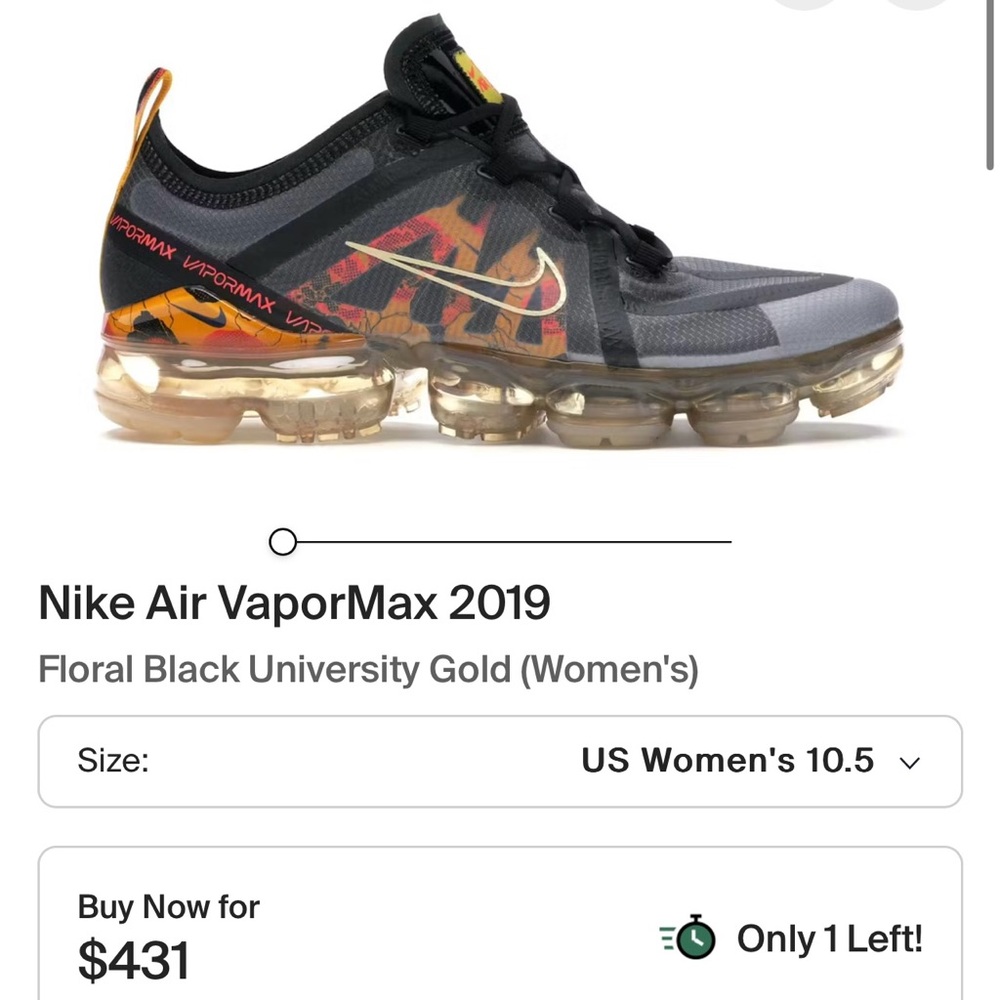 Nike Air VaporMax 2019 Women's Shoes - Black and Gold